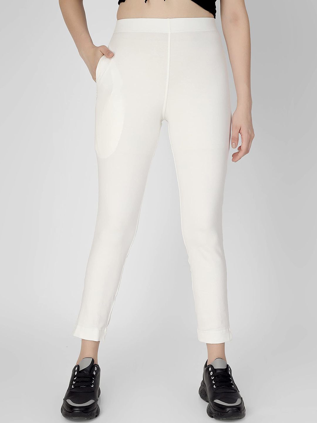 ON & ON Women Cotton Skinny Fit Regular Trousers-picture-43