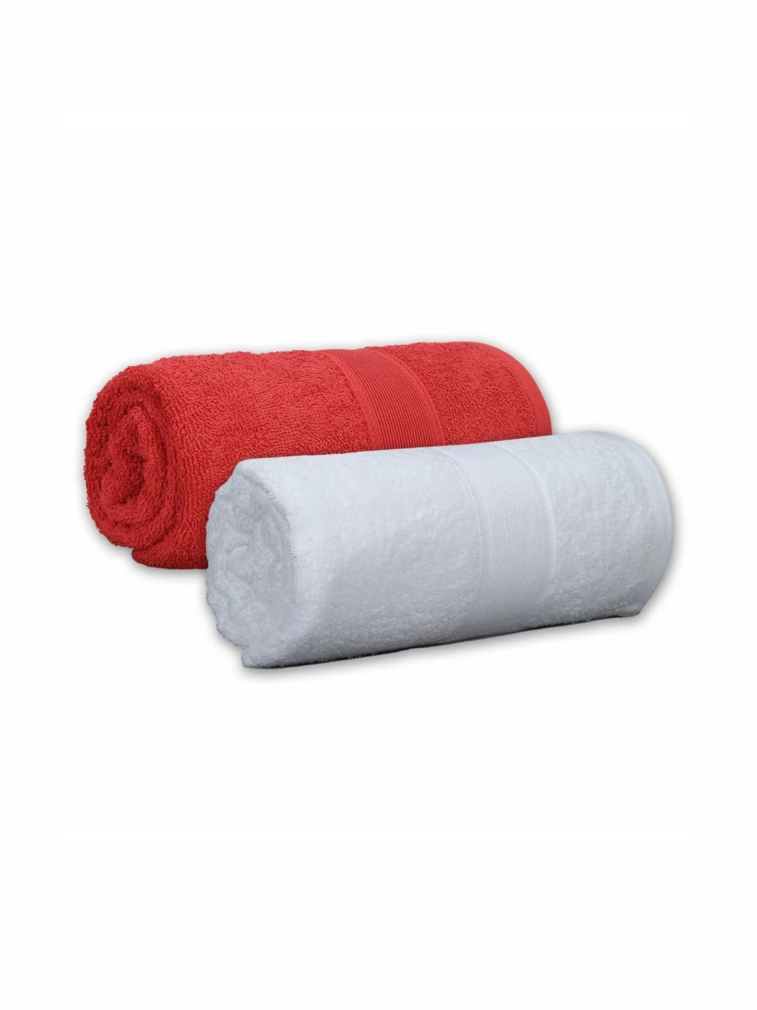 Dollar White & Red 2 Pieces Cotton 600 GSM Bath Towel-picture-13