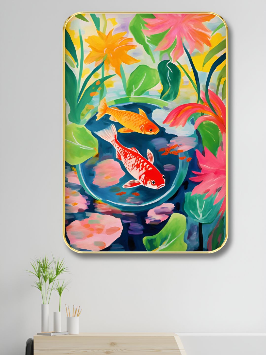 SAF Green & Blue Fish Wooden Wall Art-picture-17