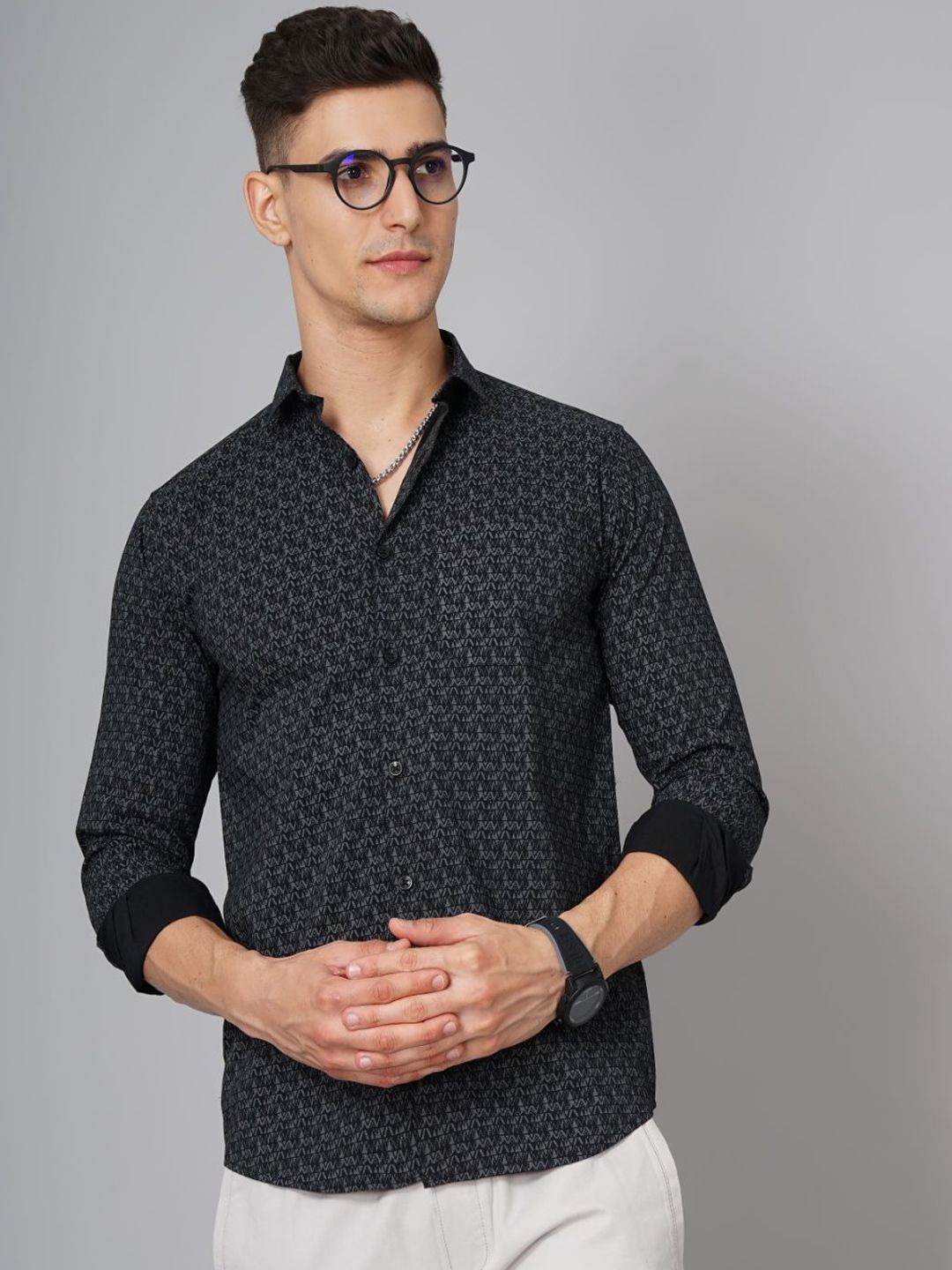 THE BEETEL HOUSE Men Standard Slim Fit Spread Collar Abstract Printed Cotton Casual Shirt-picture-34