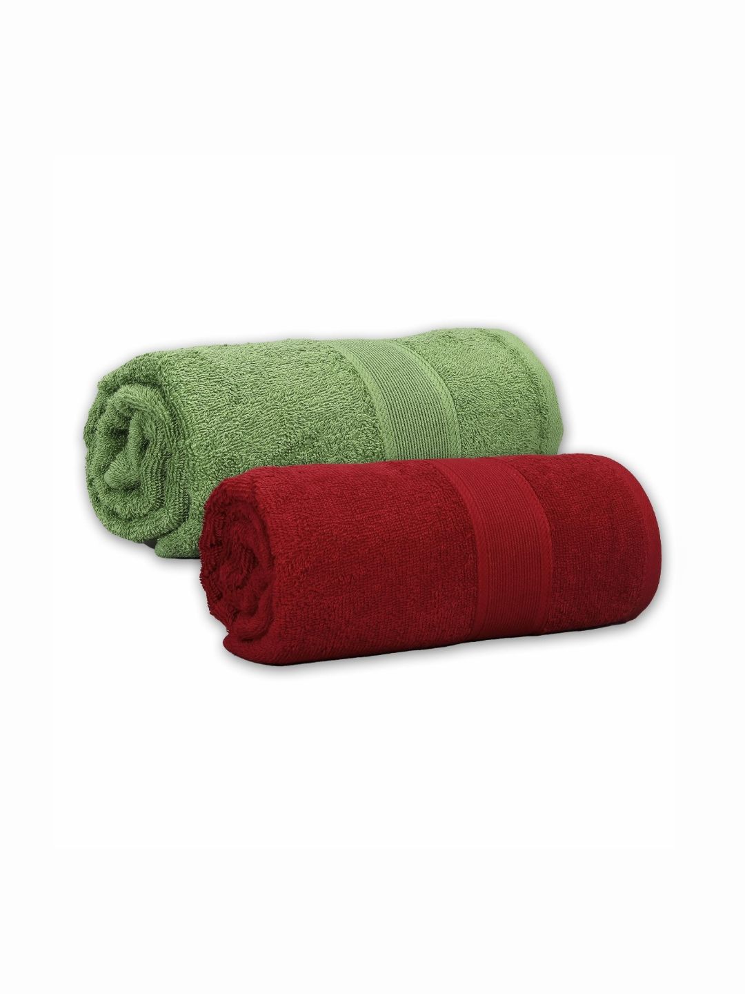 Dollar Red & Green 2 Pieces Cotton 600 GSM Bath Towel-picture-33