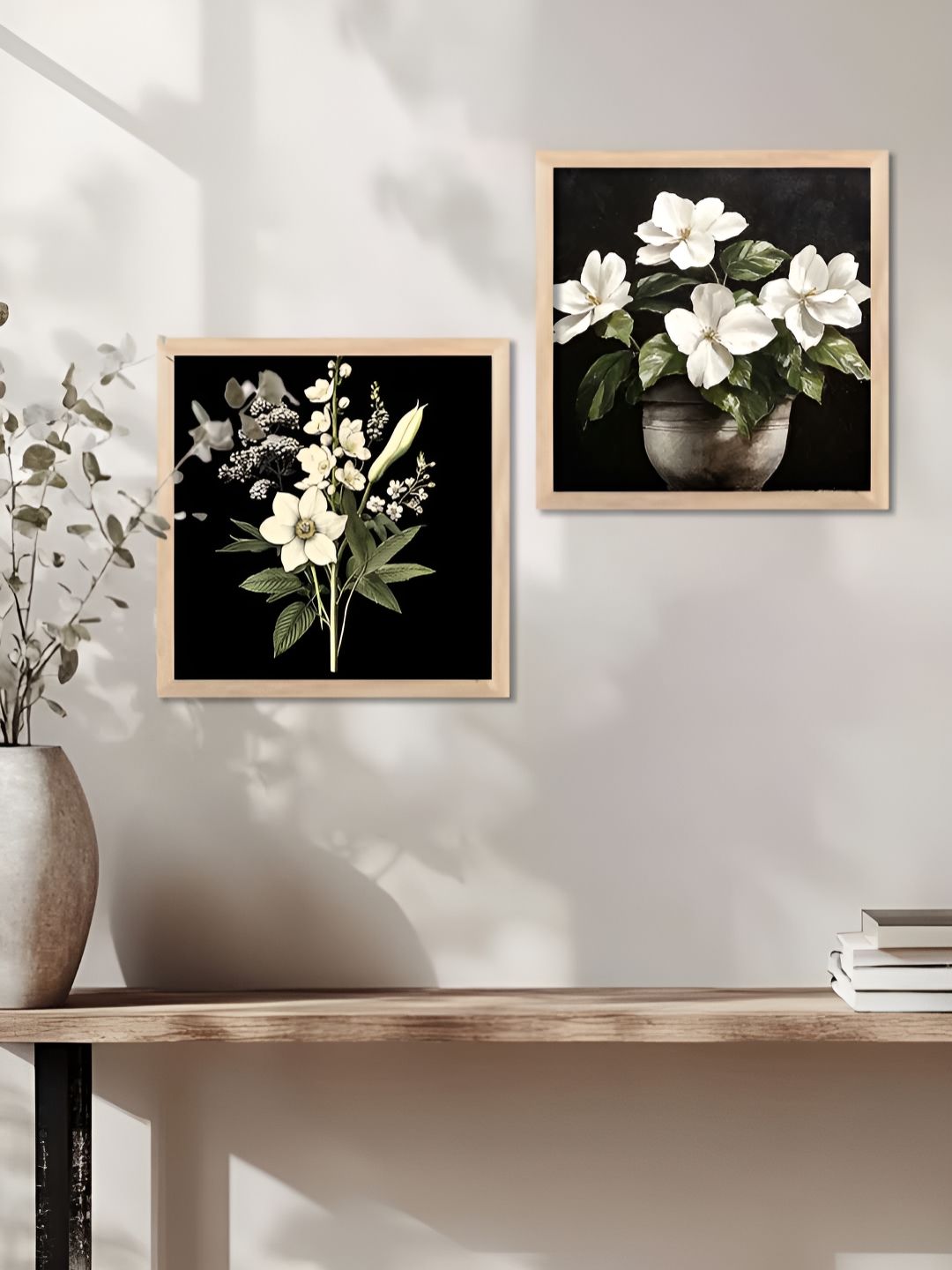 WALLLANE Brown & Black 2 Pieces Wooden Floral & Botanical Wall Art-picture-33