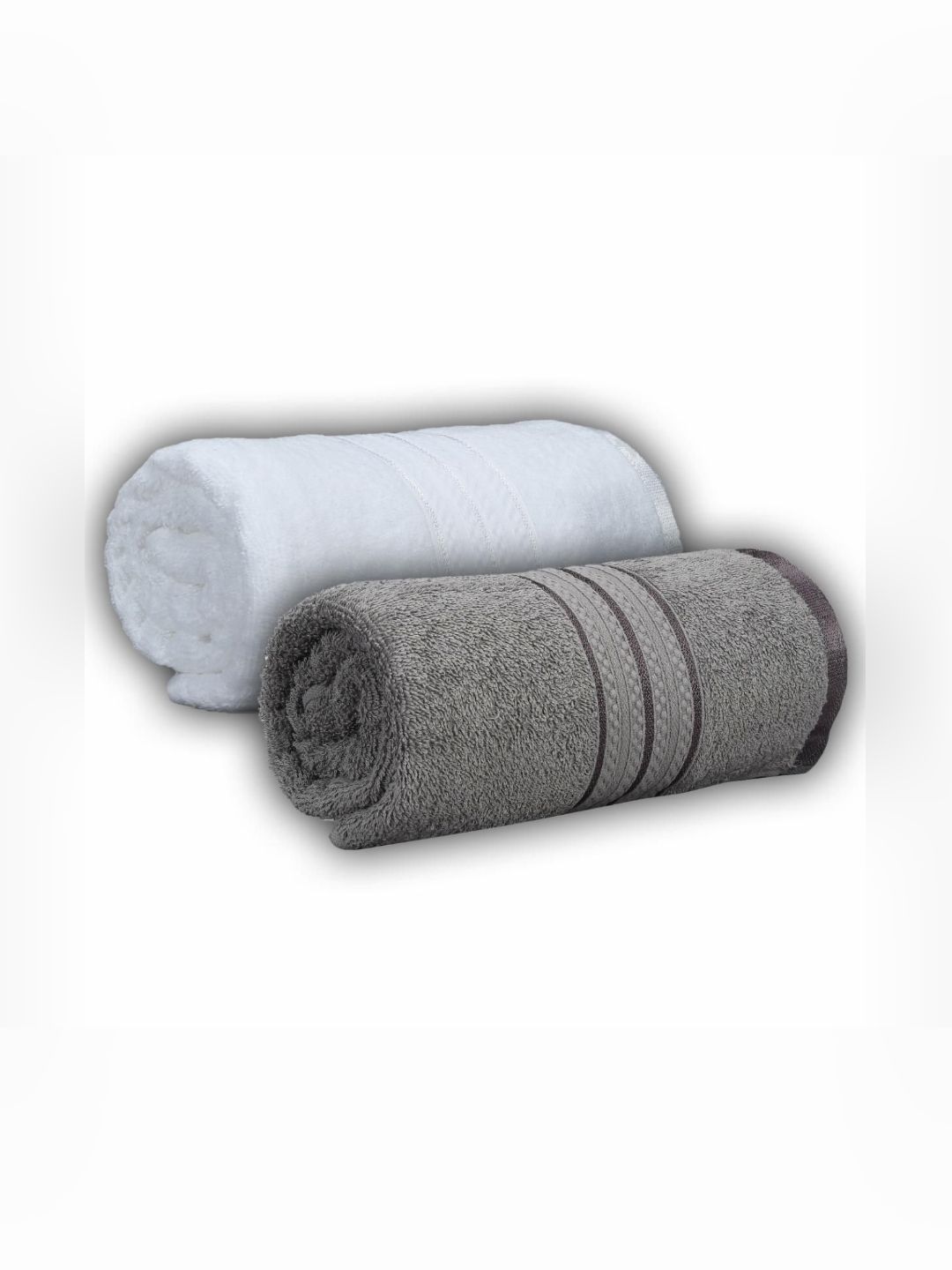 Dollar Grey & White 2 Pieces Cotton 600 GSM Bath Towel-picture-32