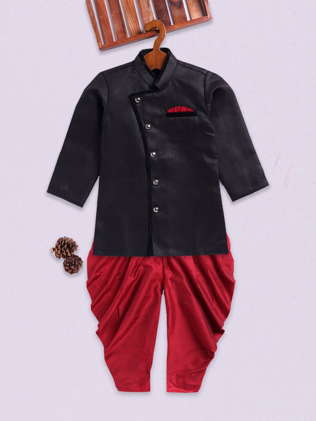 JBN Creation Boys Self Design Sherwani Set-picture-33