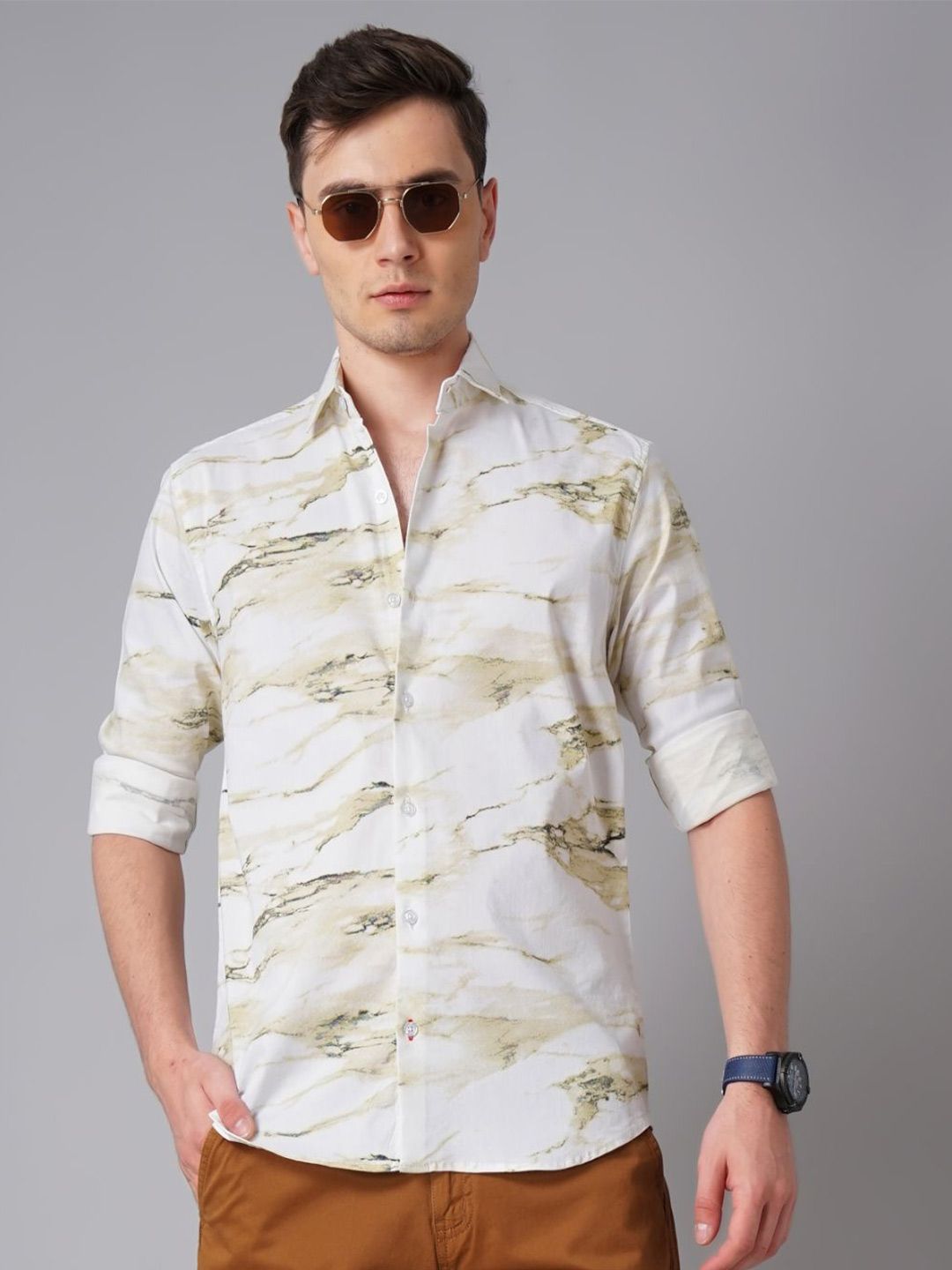 THE BEETEL HOUSE Men Standard Slim Fit Spread Collar Abstract Printed Cotton Casual Shirt-picture-25