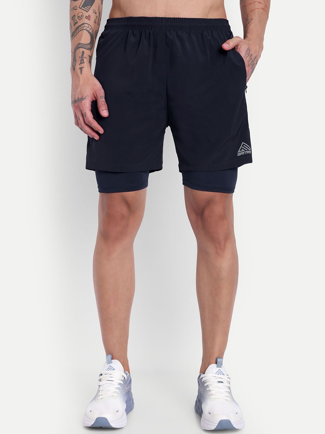 GRITPRO Men Mid-Rise Slim Fit Slip-On Running Sports Shorts-image-12