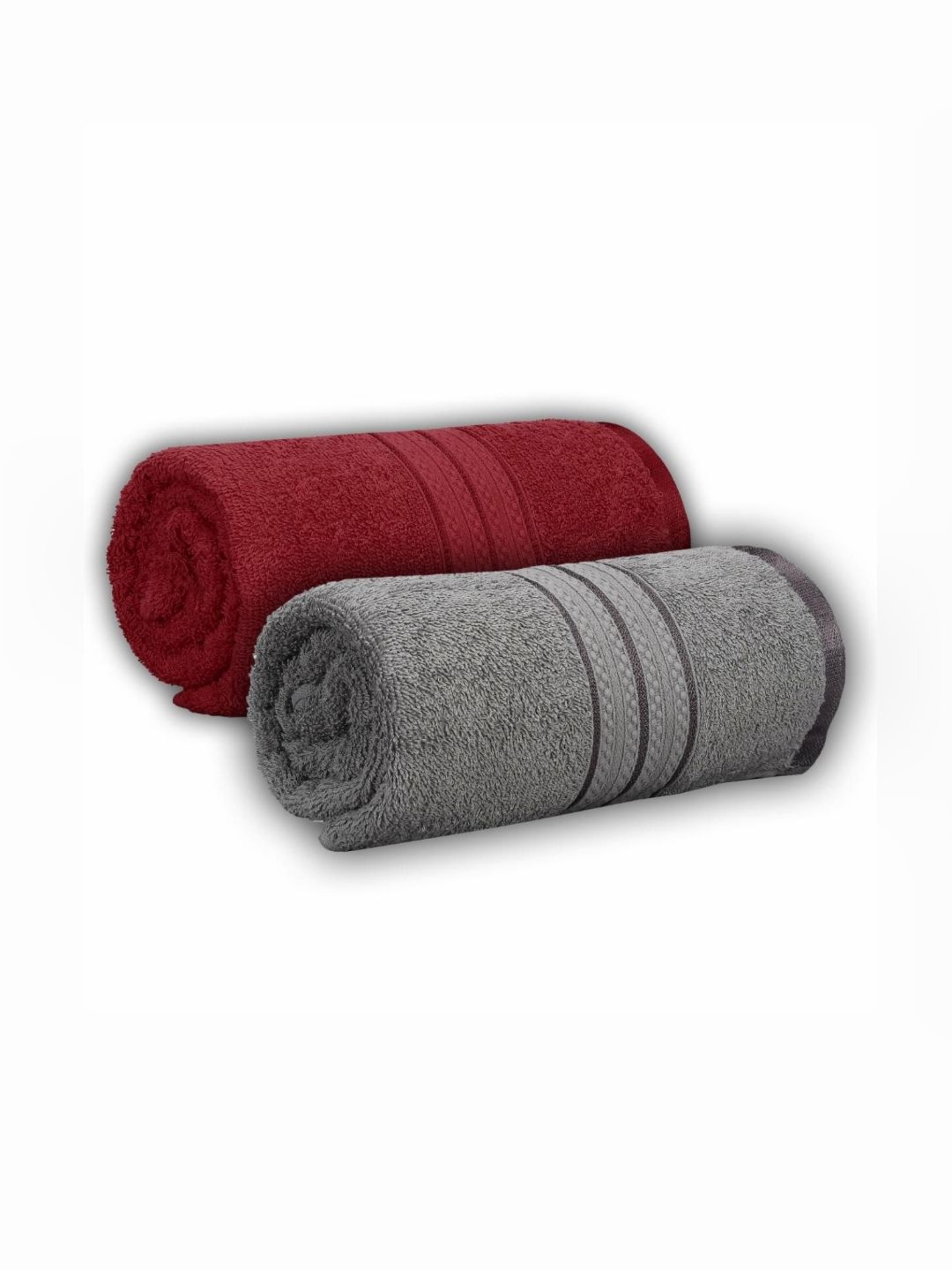 Dollar Brown & Grey 2 Pieces Cotton 600 GSM Bath Towel-picture-16