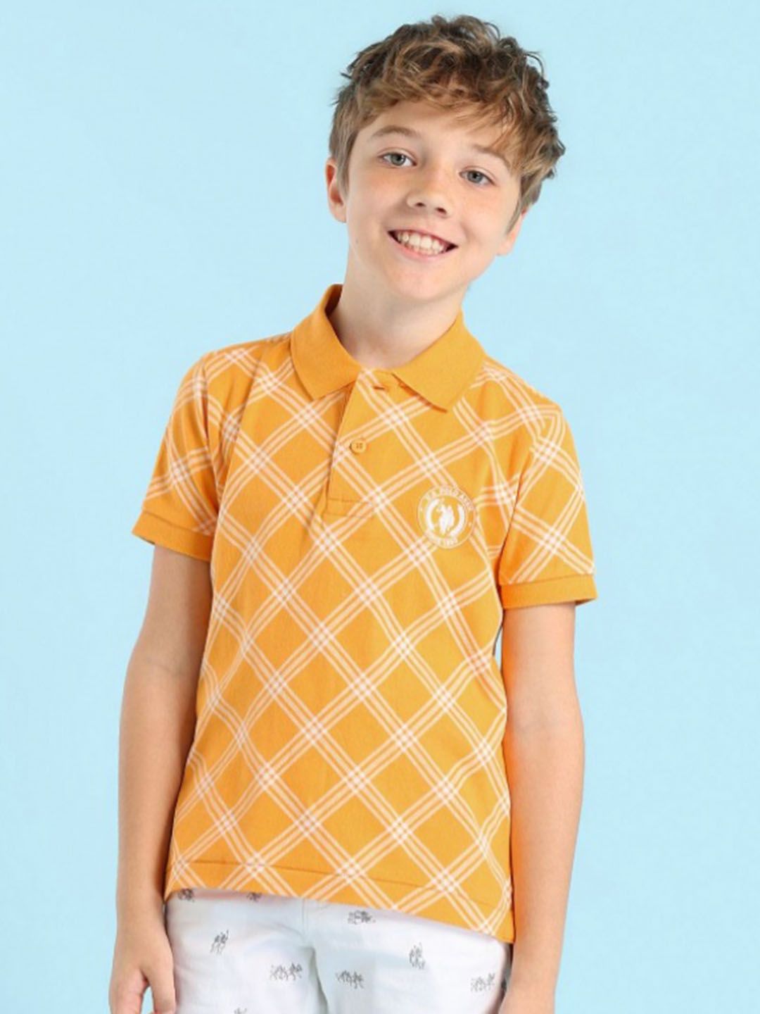 U.S. Polo Assn. Kids Boys Checked Polo Collar Pockets T-shirt-picture-42