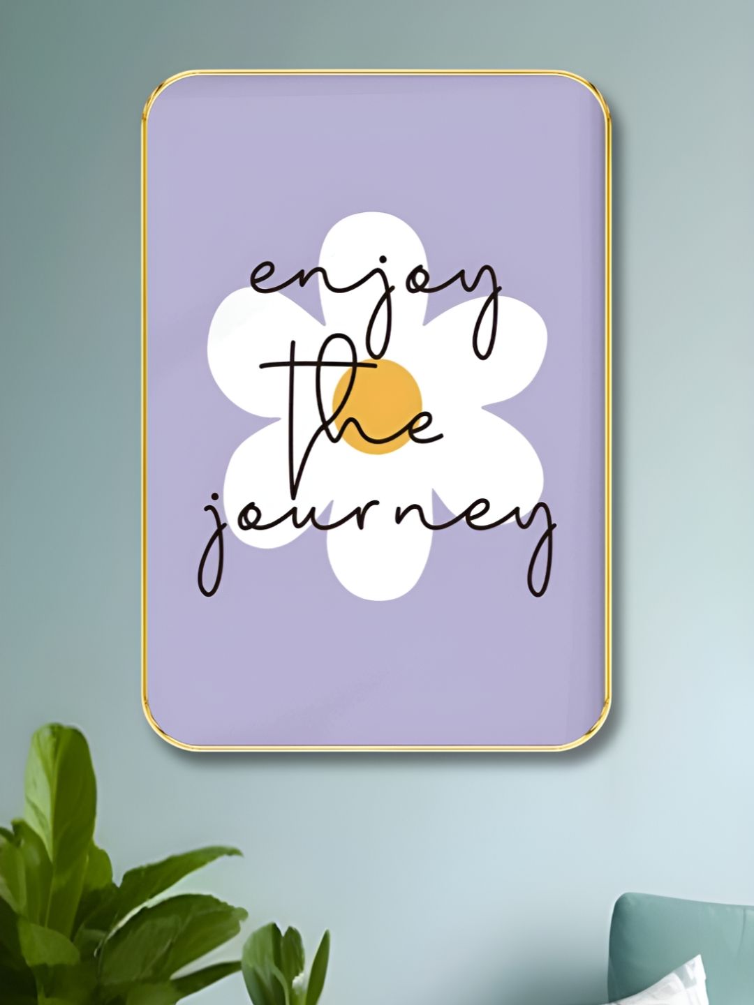 SAF Purple & White Abstract Printed Wood Wall Art-picture-36