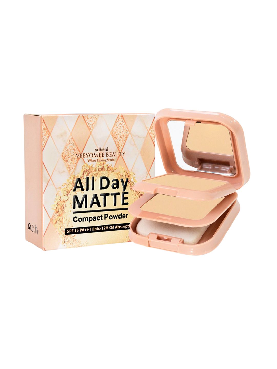 Adbeni Imported All Day Matte Long Lasting Compact Powder - 20g - Ivory - 02-image-24