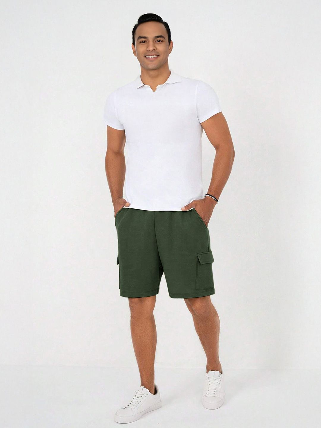 NOBERO Men Loose Fit Mid-Rise Cotton Cargo Shorts-picture-26