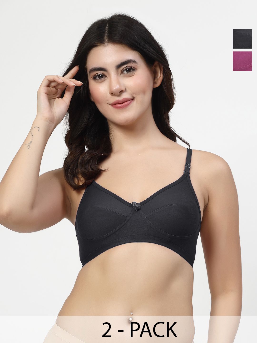 LILY Pack Of 3 Full Coverage Non Padded Bra-picture-23