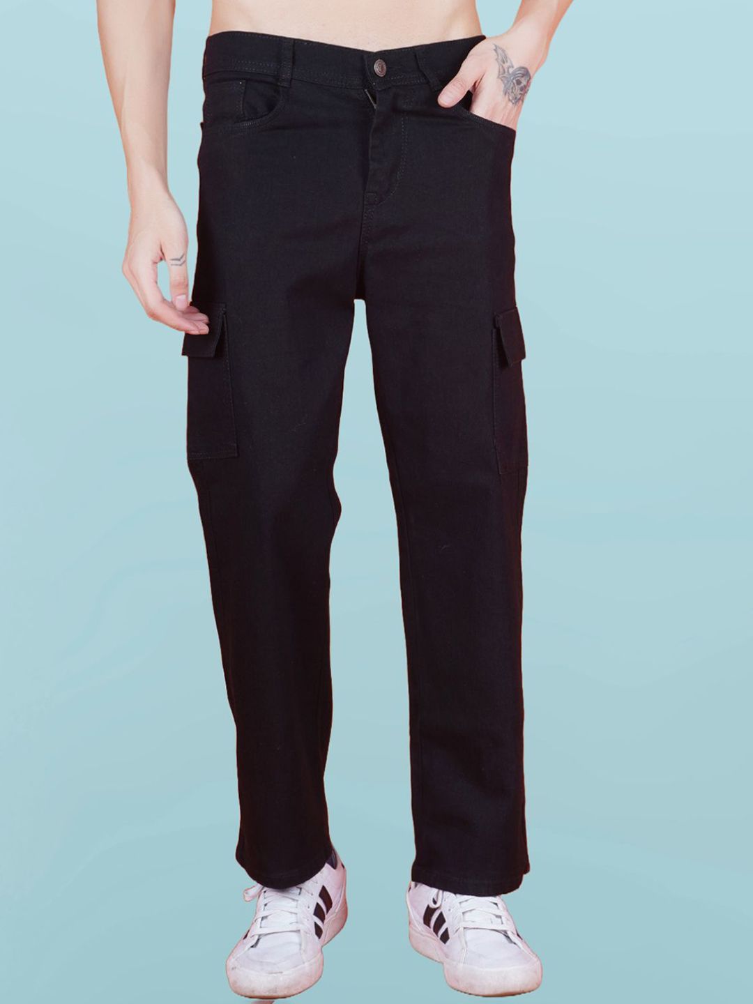 Metronaut Men Classic Baggy Mid-Rise Highly Distressed Jeans-picture-37