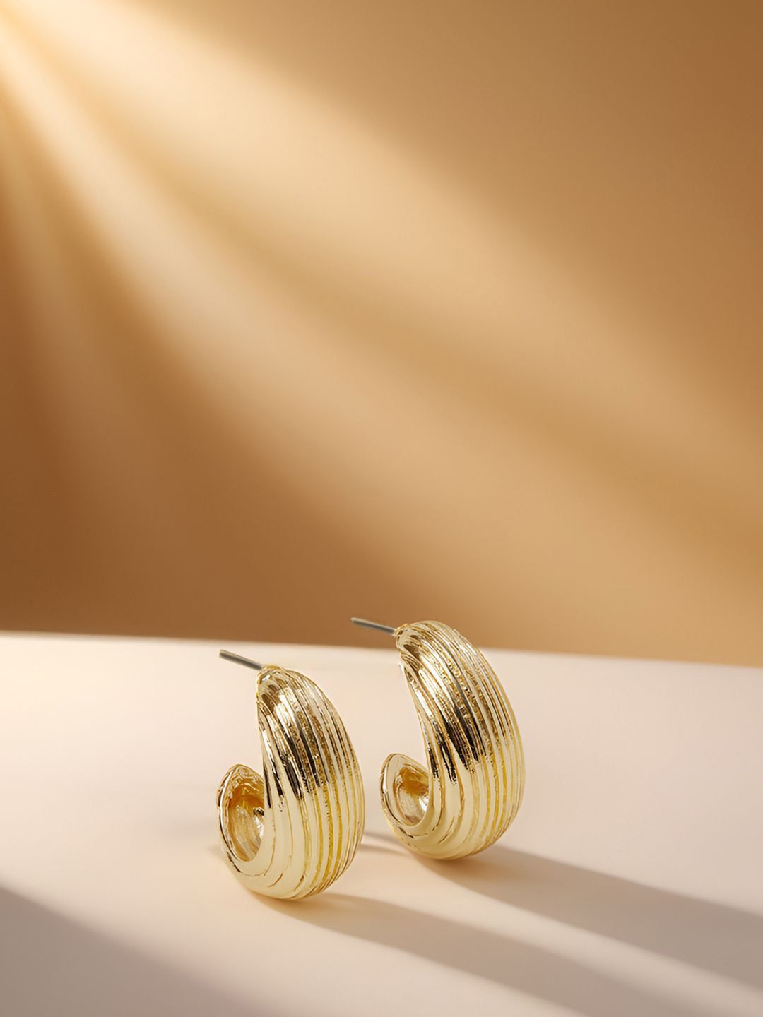Accessorize Chunky Ribbed Quirky Shaped Half Hoop Earrings-image-25