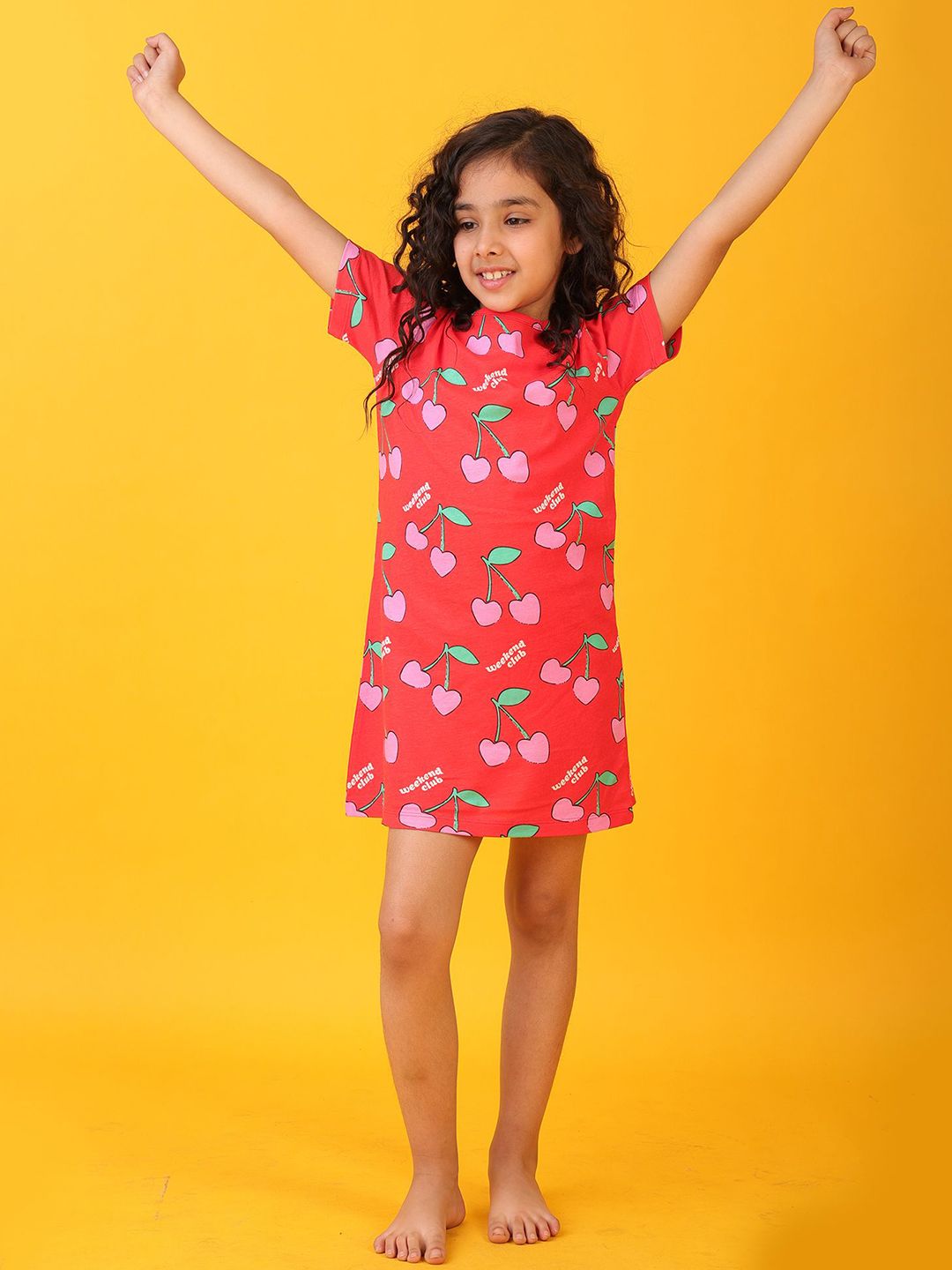 Anthrilo Girls Printed Nightdress