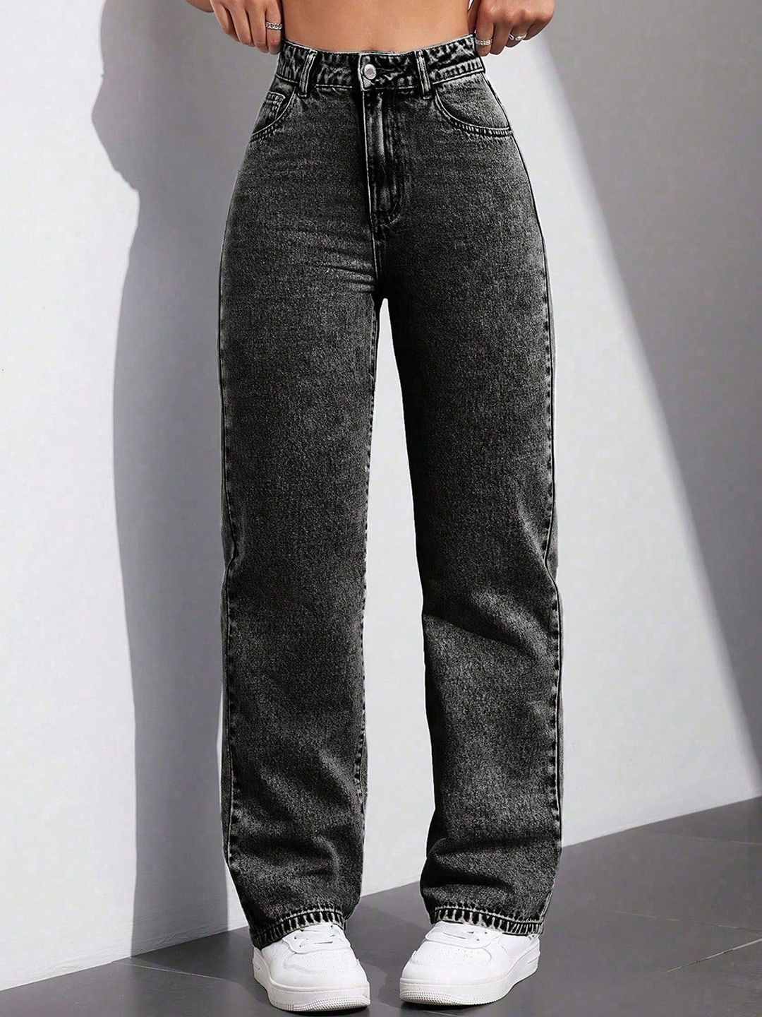 DressBerry Women Comfort Straight Fit High-Rise Light Fade Acid Wash Stretchable Jeans-picture-18