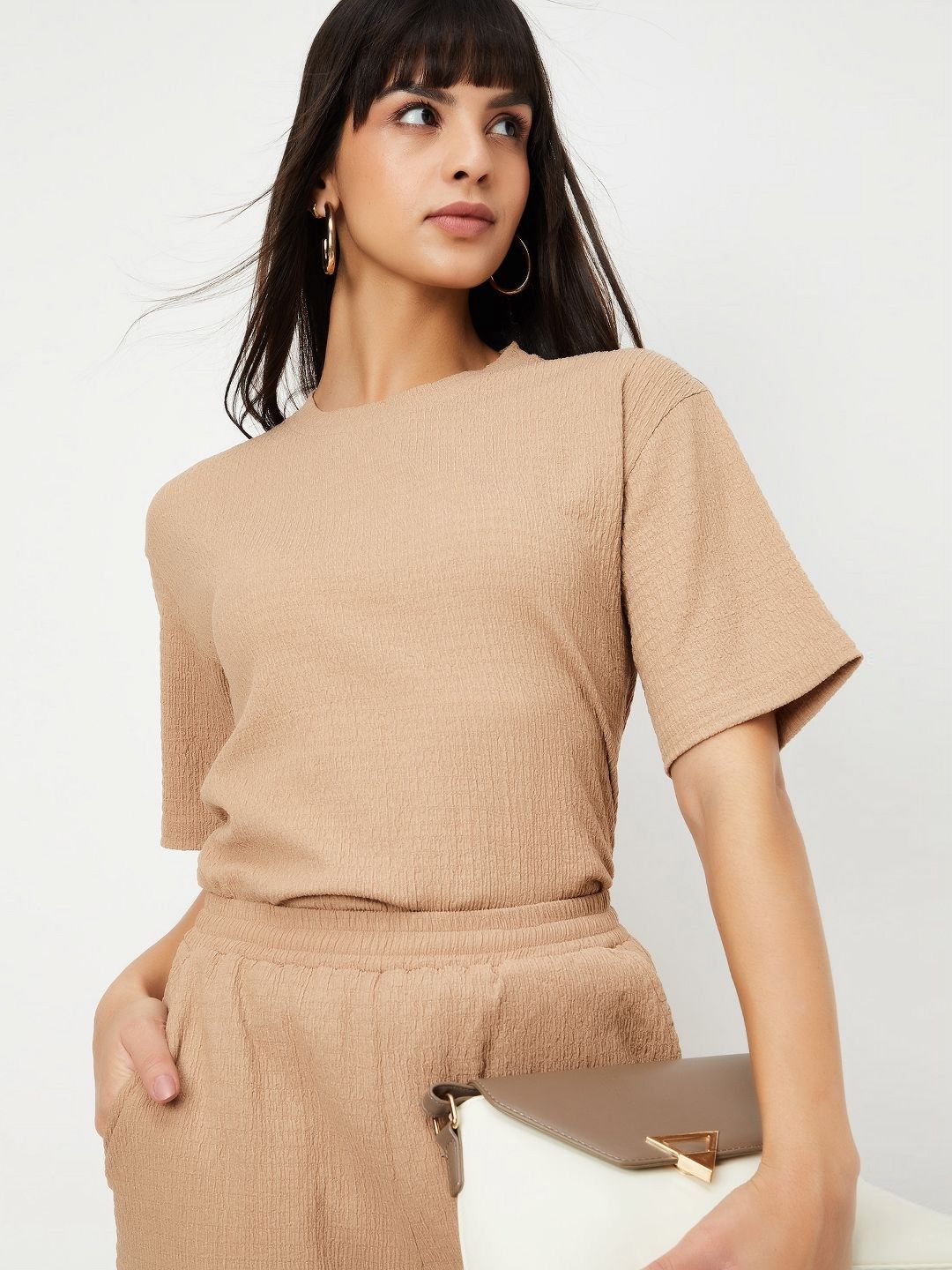 max Women Self Design Round Neck Relaxed Fit T-shirt-picture-23