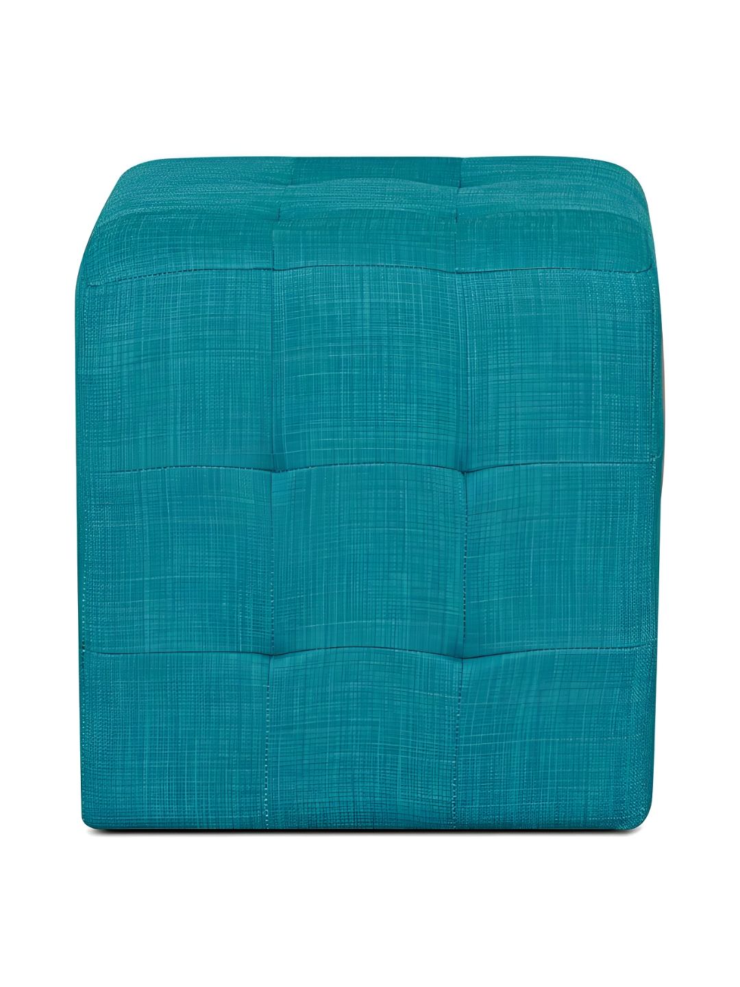 IAAH Blue Textured Cotton Wooden Cylindrical Ottoman-image-32
