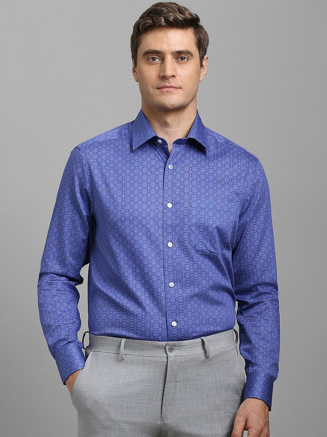 Louis Philippe Men Classic Regular Fit Spread Collar Floral Printed Cotton Formal Shirt-picture-39