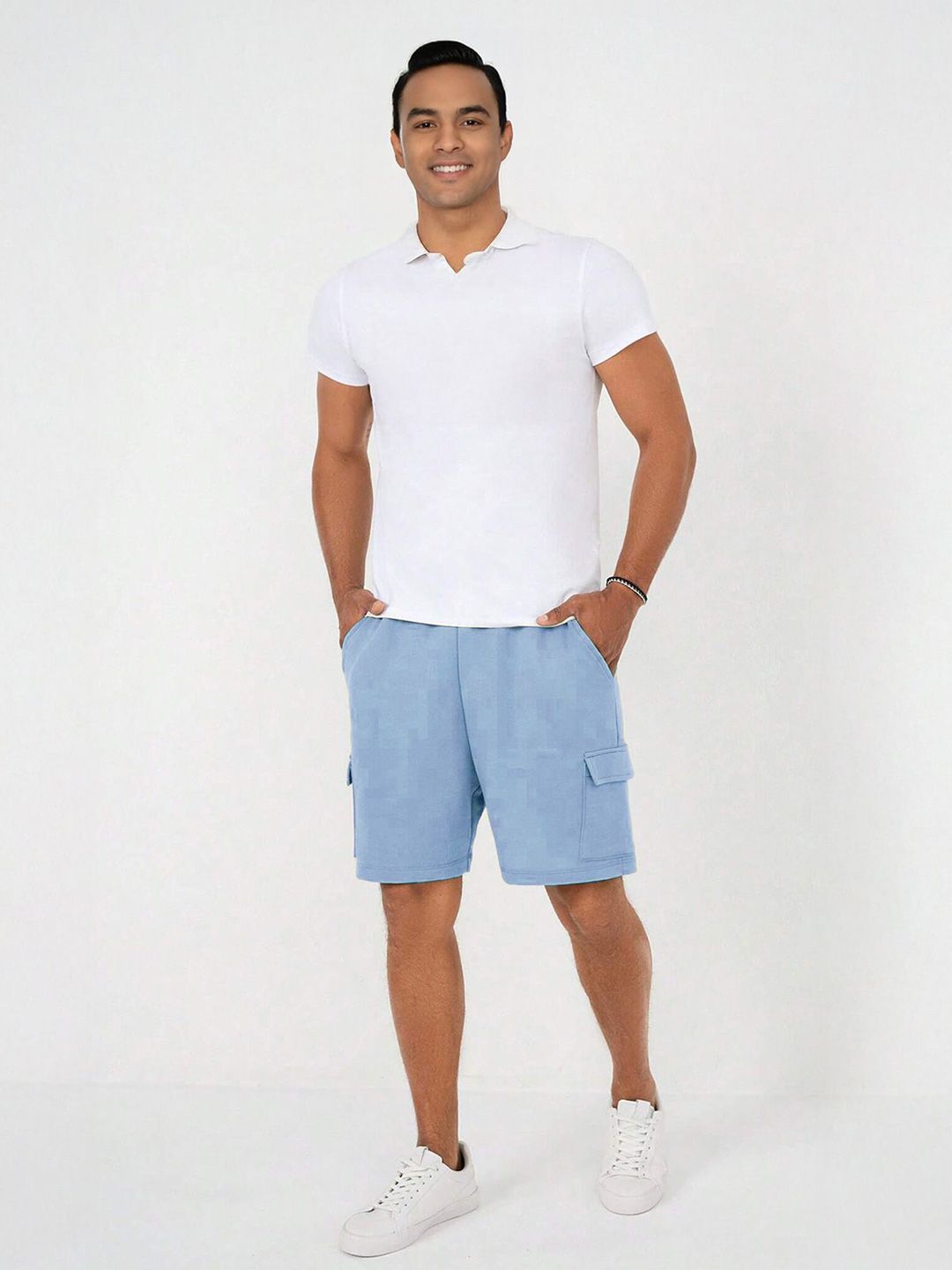 NOBERO Men Pure Cotton Loose Fit Cargo Shorts-picture-18
