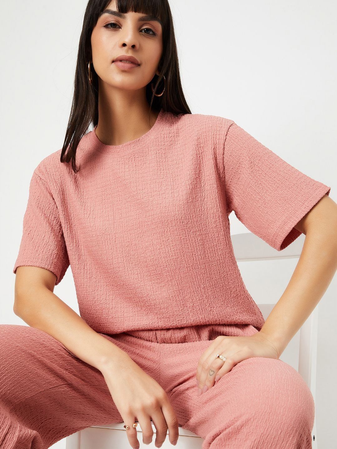 max Women Self Design Round Neck Relaxed Fit T-shirt-picture-21