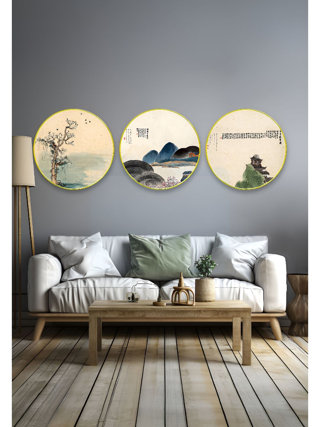 The Castle Decor 3 Piece Brown & Green Floral and Botanical Wooden Wall Art-picture-26