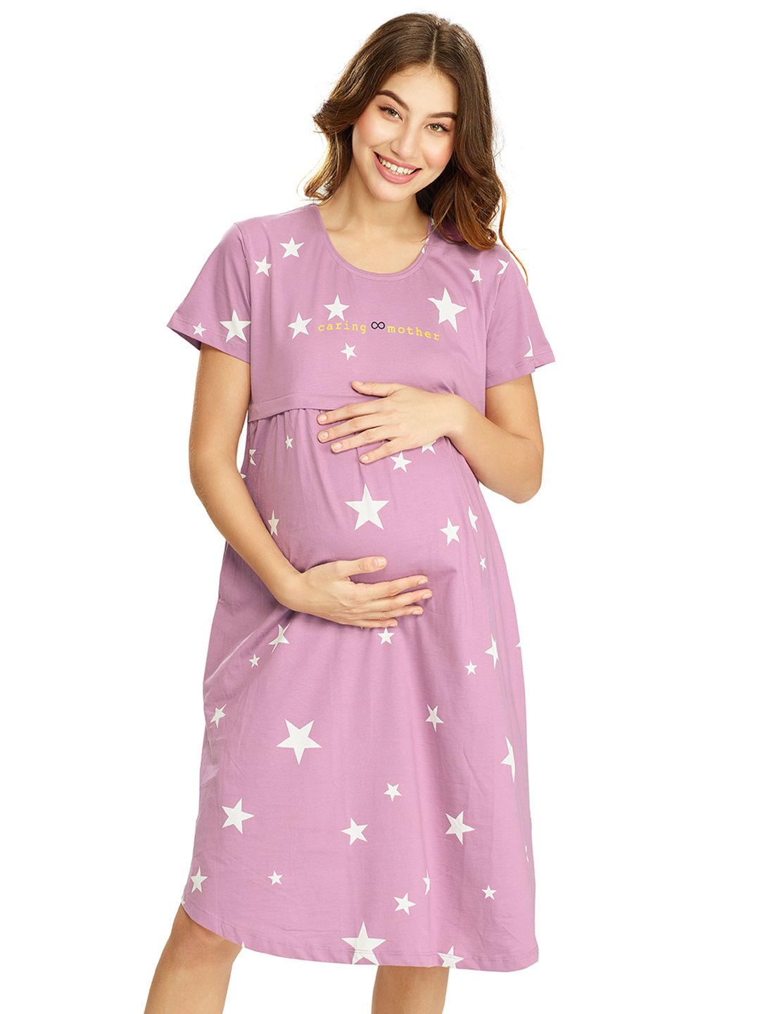 Lotik Women Meternity Printed Nightdress