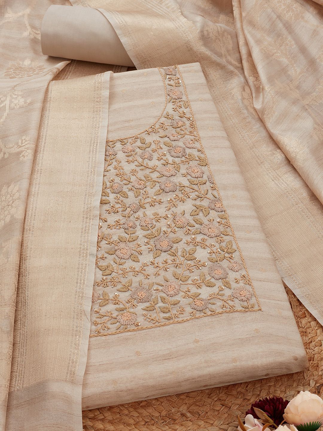 Soch Art Silk Unstitched Dress Material