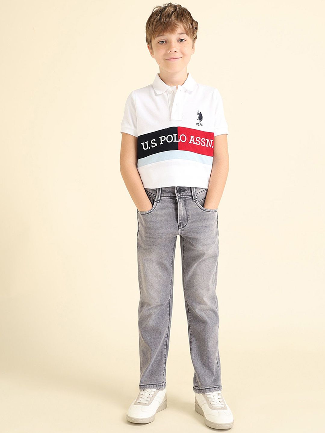 U.S. Polo Assn. Kids Boys Relaxed Fit Cotton Light Fade Jeans-picture-30