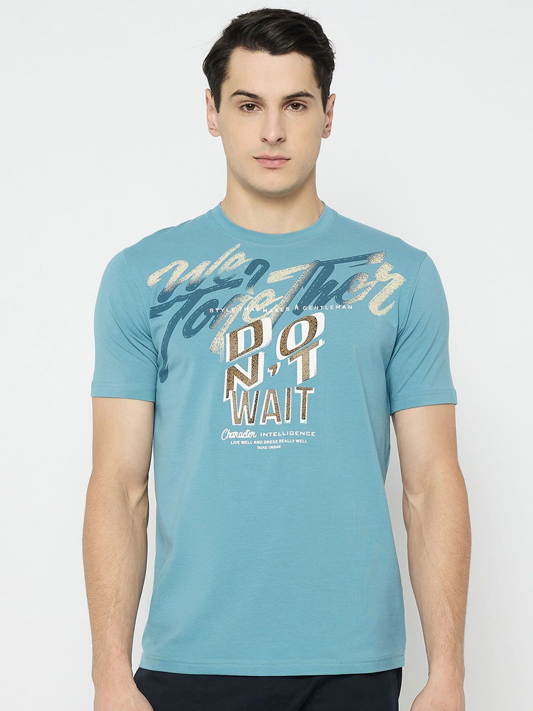 Duke Men Typography Printed Round Neck Cotton Slim Fit T-shirt-picture-11