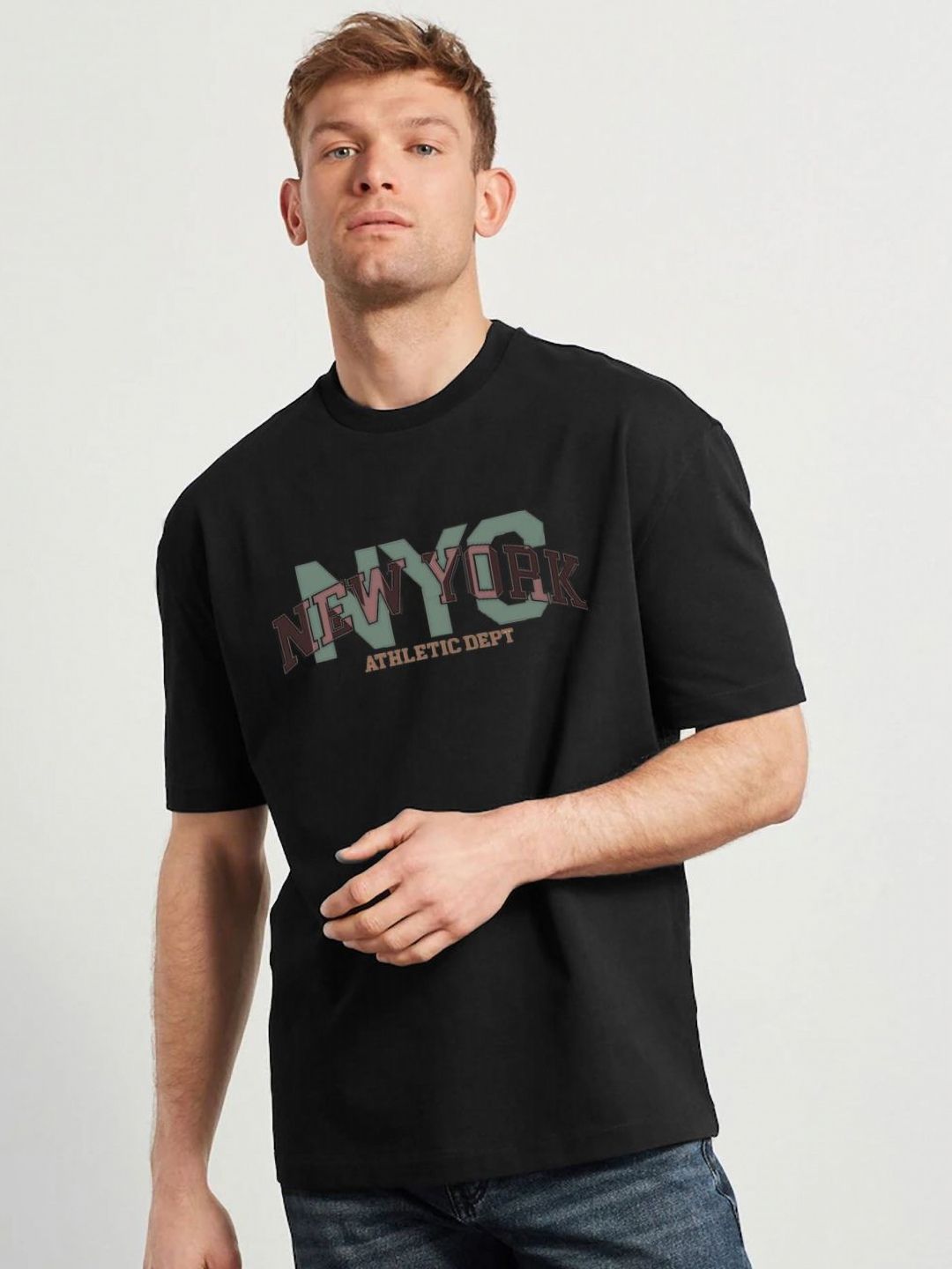 Moda Rapido Men Typography Printed Round Neck Cotton Oversized T-shirt-picture-12