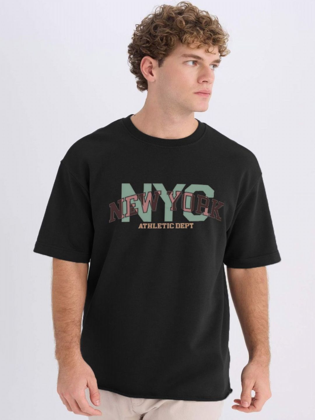 Moda Rapido Men Typography Printed Round Neck Cotton Oversized T-shirt-picture-14