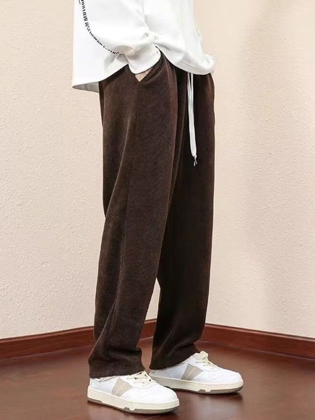 Mast & Harbour Men Loose Fit Easy Wash Wide Leg Trousers-picture-37