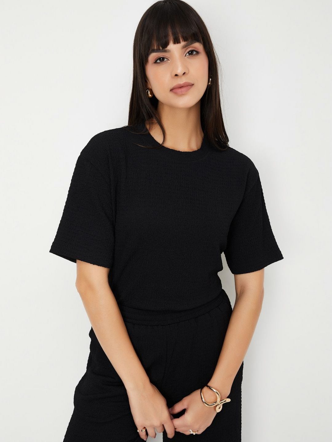 max Women Self Design Round Neck Relaxed Fit T-shirt-picture-20