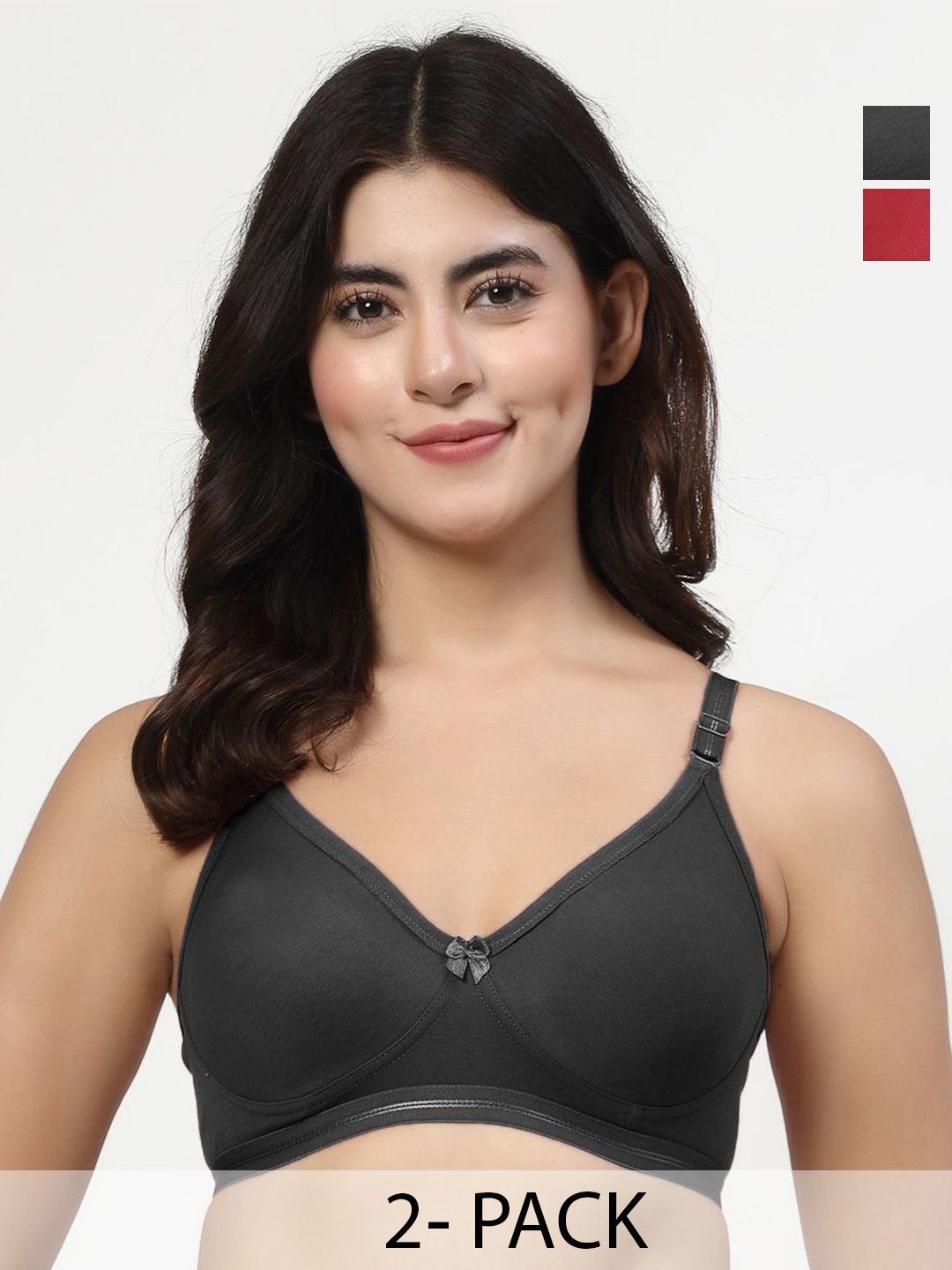 LILY Women Pack Of 2 Full Coverage Heavily Padded Non-Wired Regular T-shirt Bra ithsird-picture-28