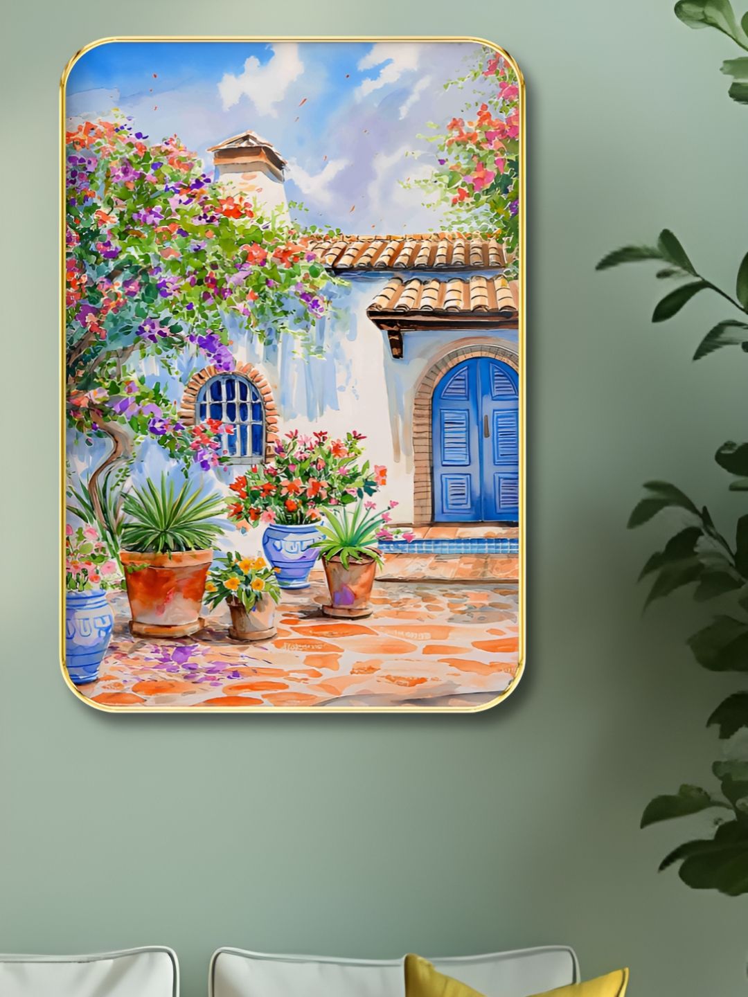 Myntra Elegant Homes White & Blue Floral & Botanical House Wood Wall Art-picture-29