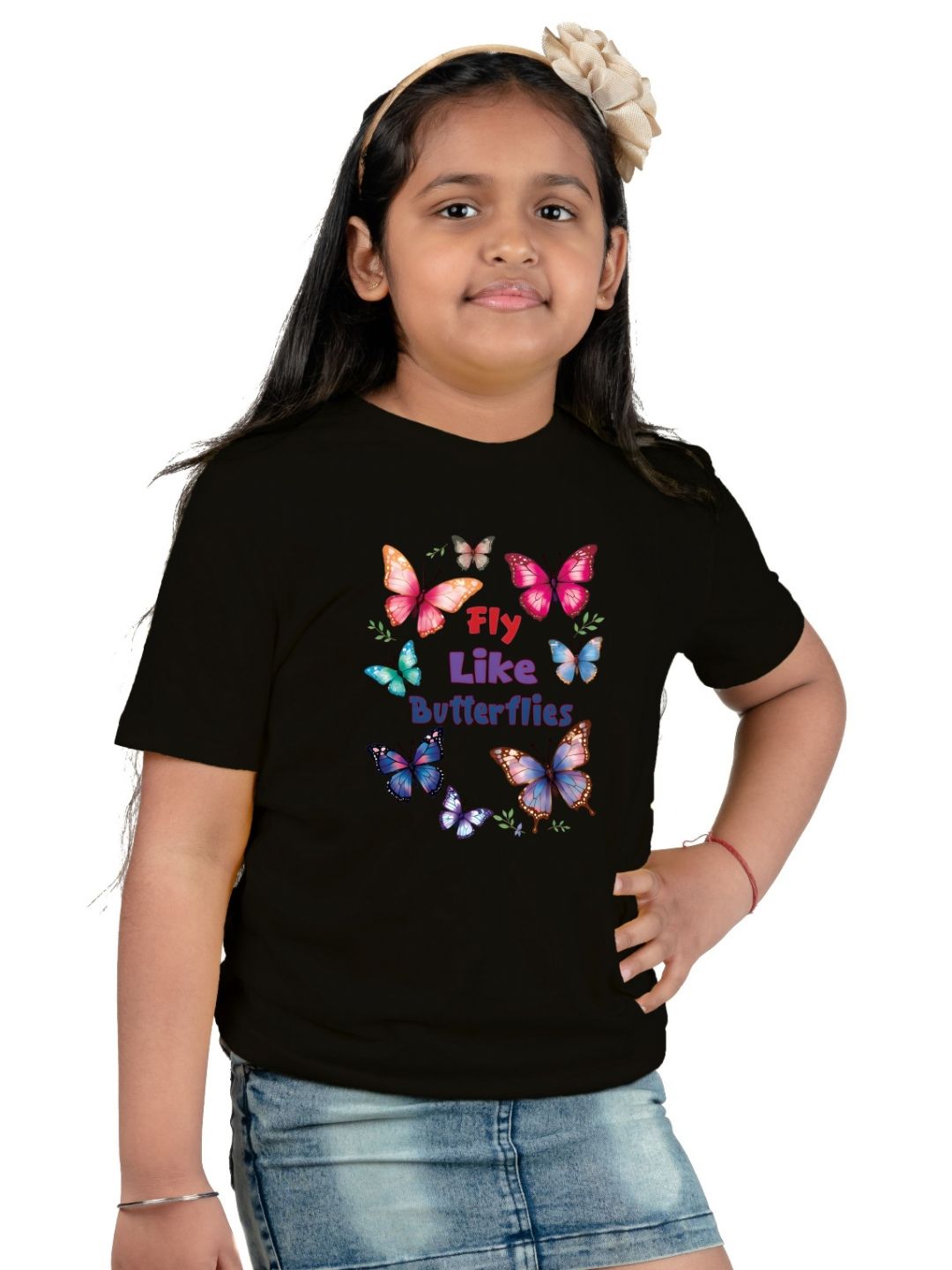 Chombooka Girls Typography Printed Applique T-shirt-picture-56