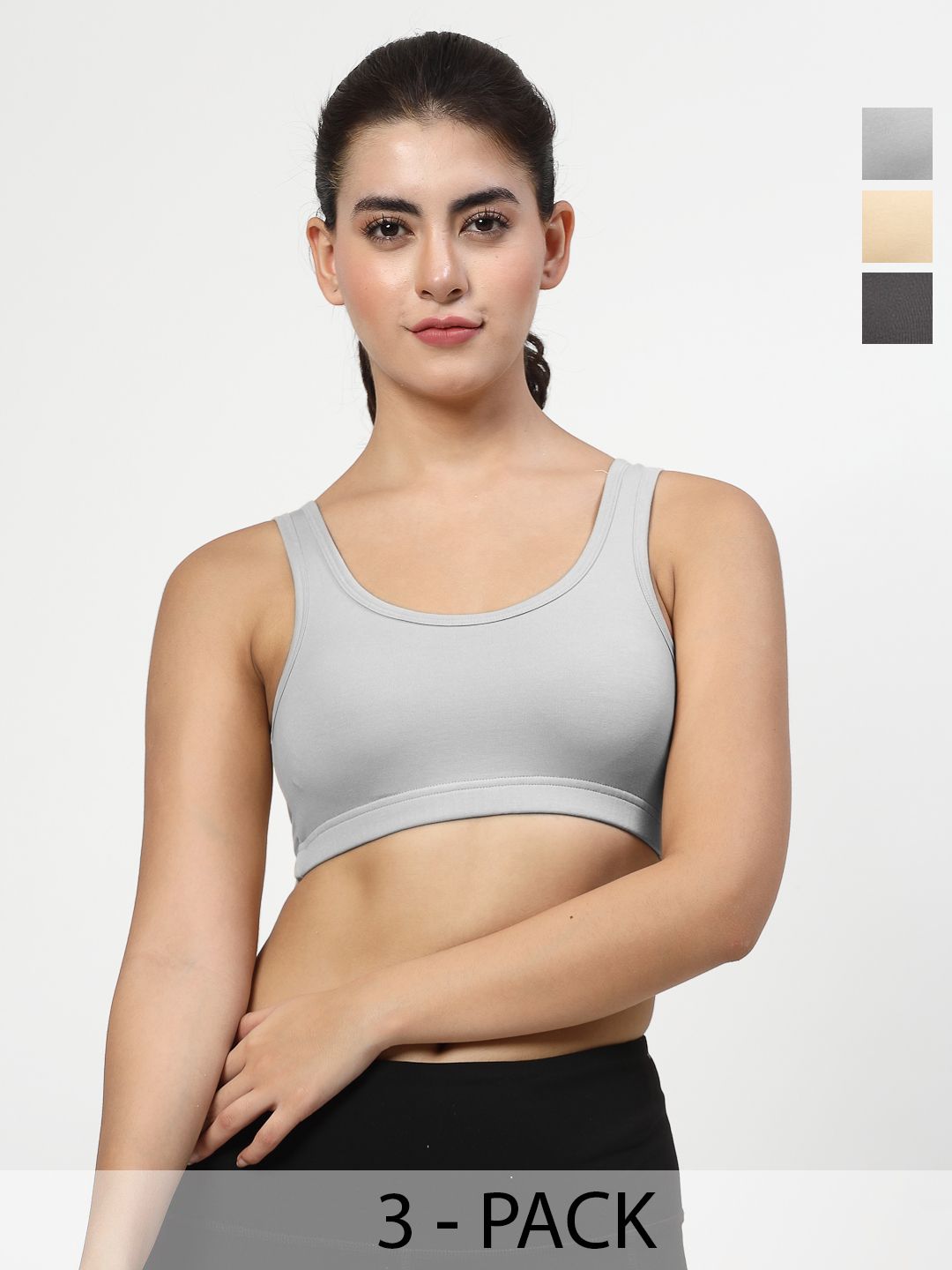 LILY Women Pack Of 3 Full Coverage Non-Padded Non-Wired Regular Workout Bra-picture-41