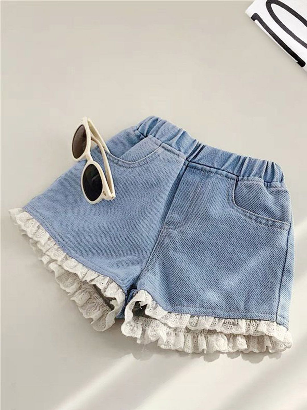 YK Girls Washed Regular Fit Denim Shorts-picture-40