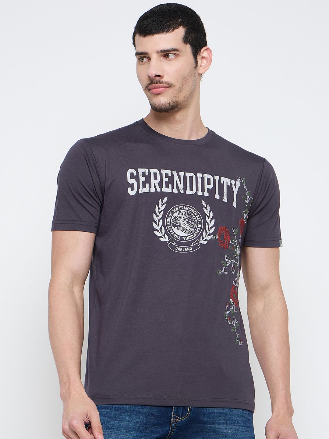 Duke Men Typography Printed Round Neck Cotton Slim Fit T-shirt-picture-12