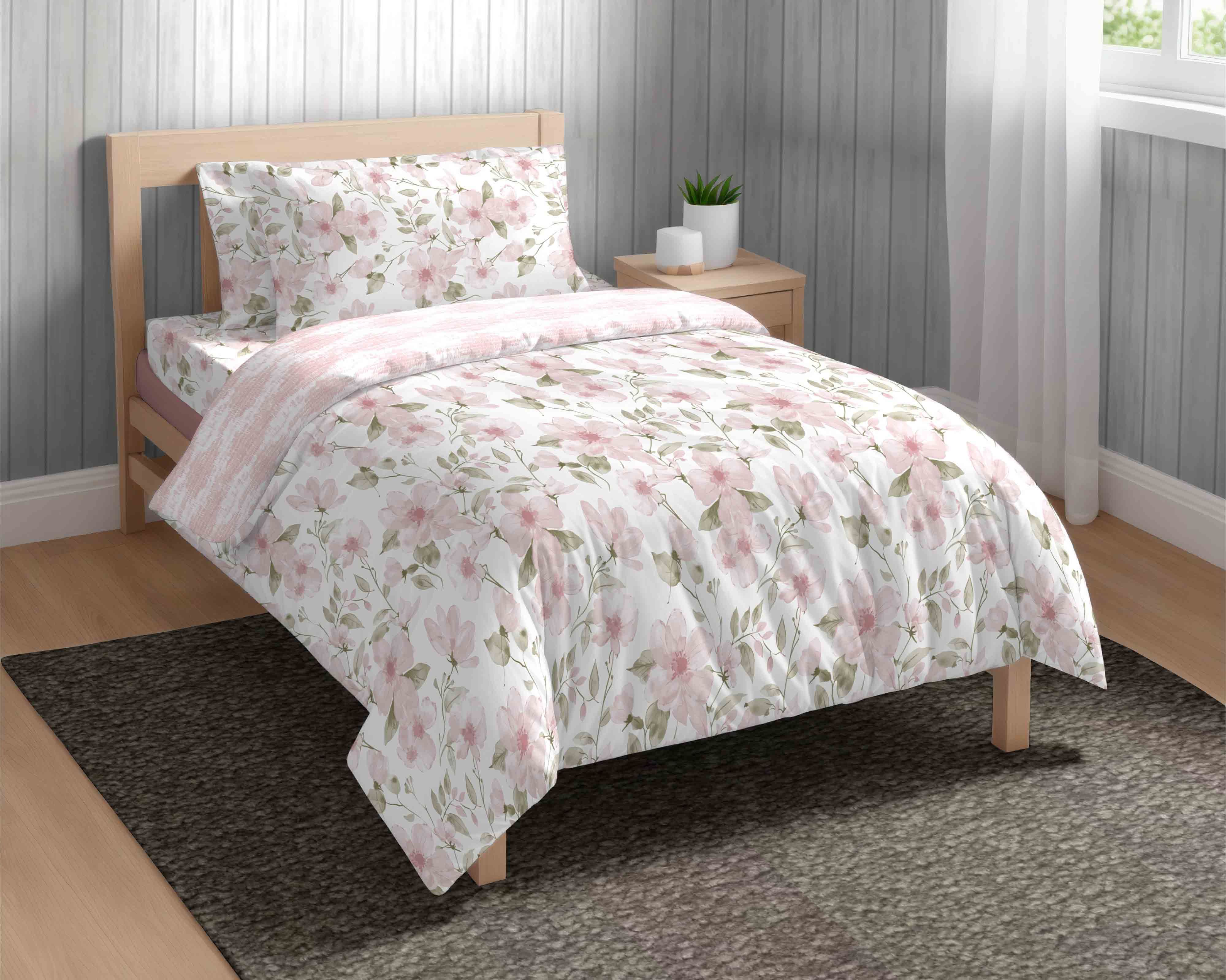 The Happy Pod Pink & White Floral Pure Cotton AC Room 150 GSM Single Bed Comforter-image-40