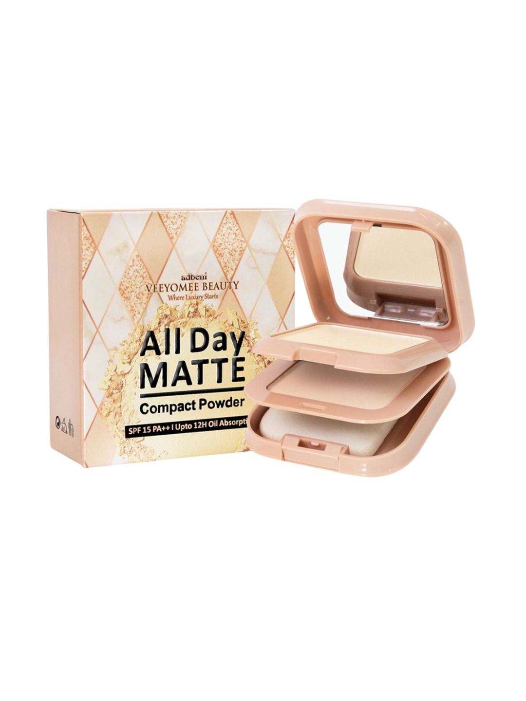 Adbeni Imported All Day Matte Compact Powder - 20 g - Tan - 01-picture-31