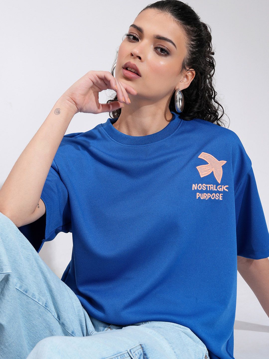 Street By Tokyo Talkies Women Typography Printed Round Neck Oversized T-shirt-picture-38