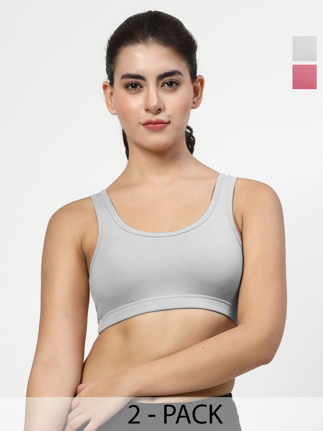 LILY Stropsyttak Pack Of 2 Full Coverage Seamless Non Padded Sports Bra