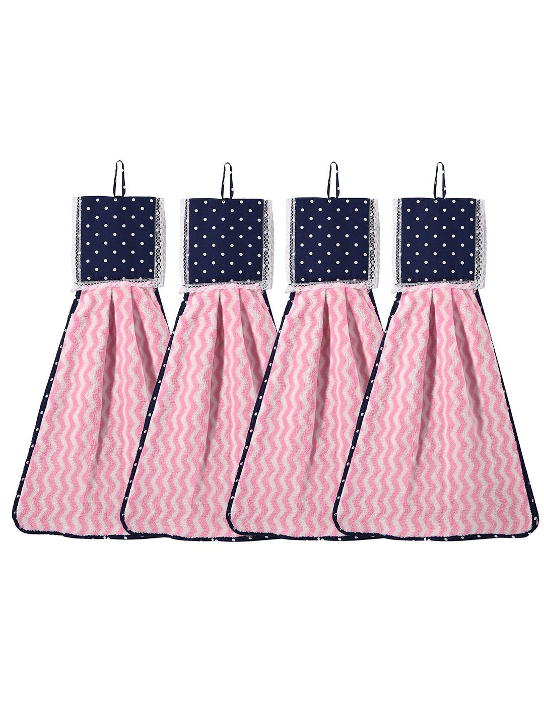 Kuber Industries Pink 4 Pcs Printed Microfiber Wash Basin Napkin Towel With Hanging Loops-picture-41