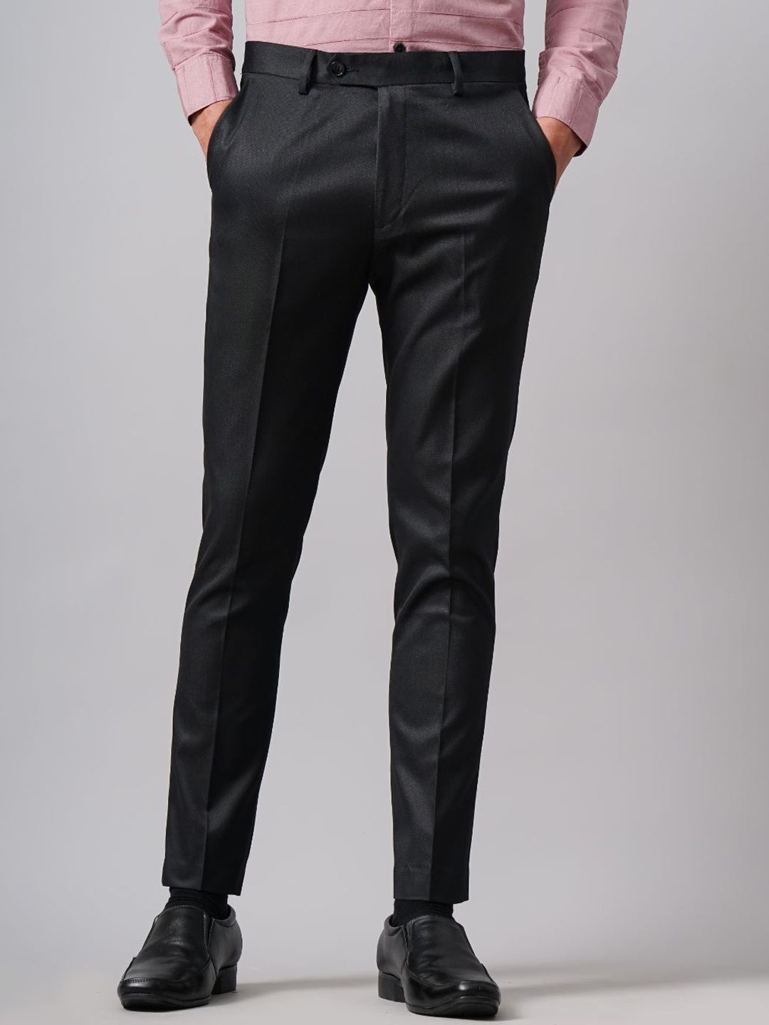 THE BEETEL HOUSE Men Textured Urban Slim Slim Fit Trousers-picture-34