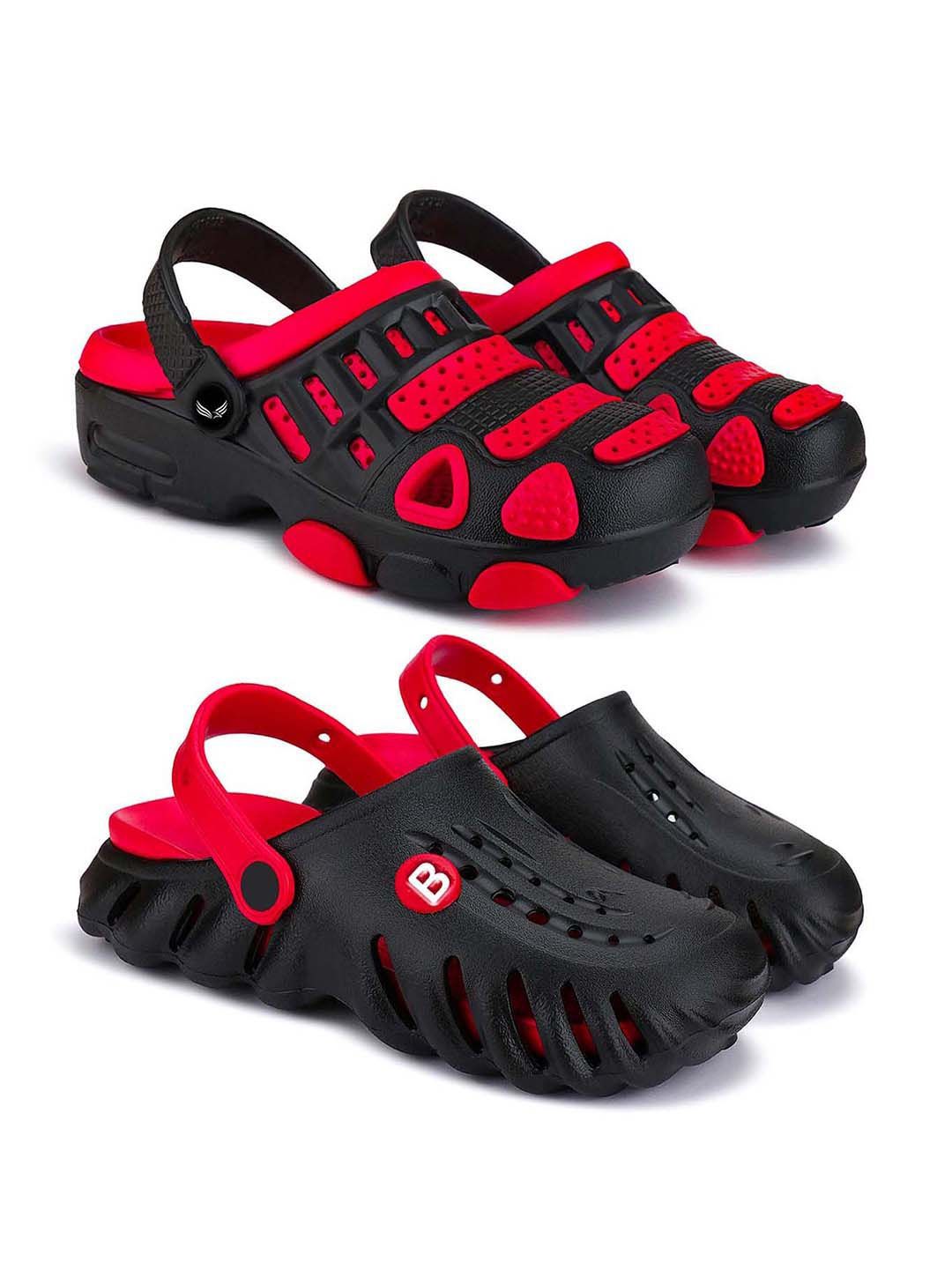 BERSACHE Boys Set Of 2 Self Design Clogs Flip Flops-picture-29