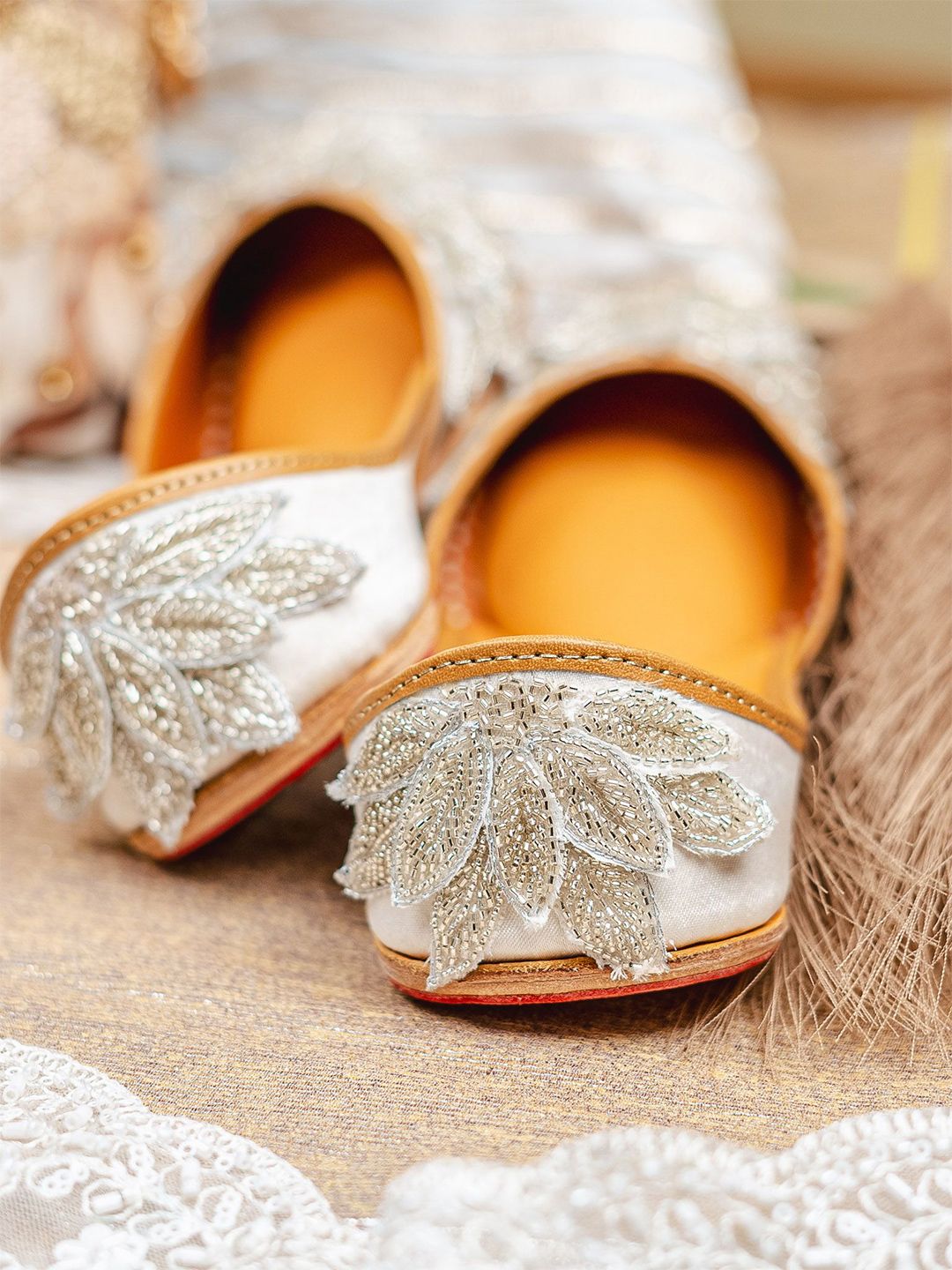 NR By Nidhi Rathi Women Embellished Ethnic Mojaris with Embroidered Flats-picture-22