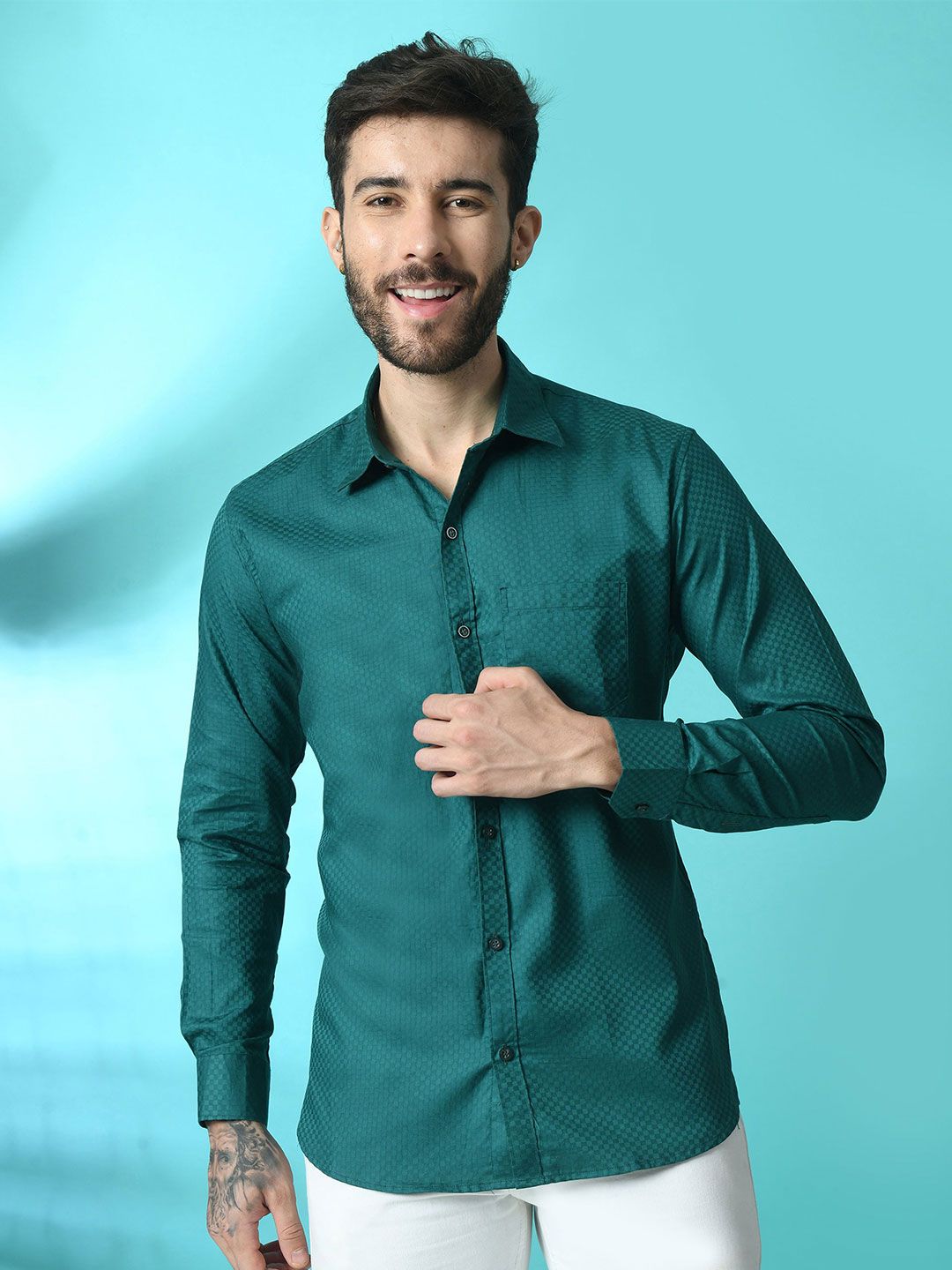 THE BEETEL HOUSE Men Comfort Sheer Casual Shirt-picture-50