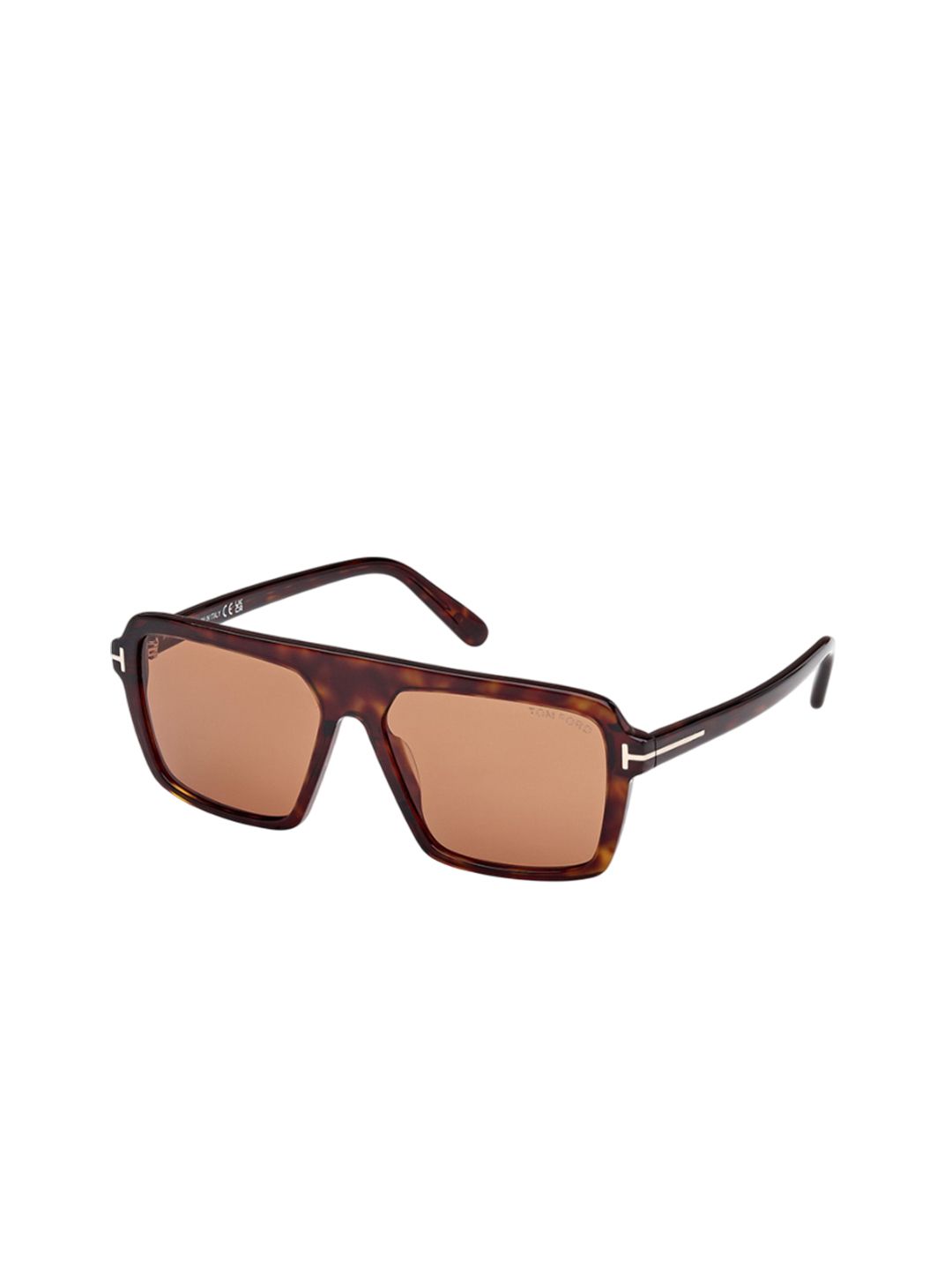 Tom Ford Havana Men Square Sunglasses with UV Protected Lens FT1176 56 52E-image-4